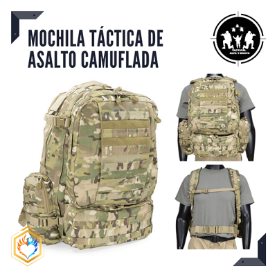 MOCHILA TACTICA DE ASALTO CAMUFLADA